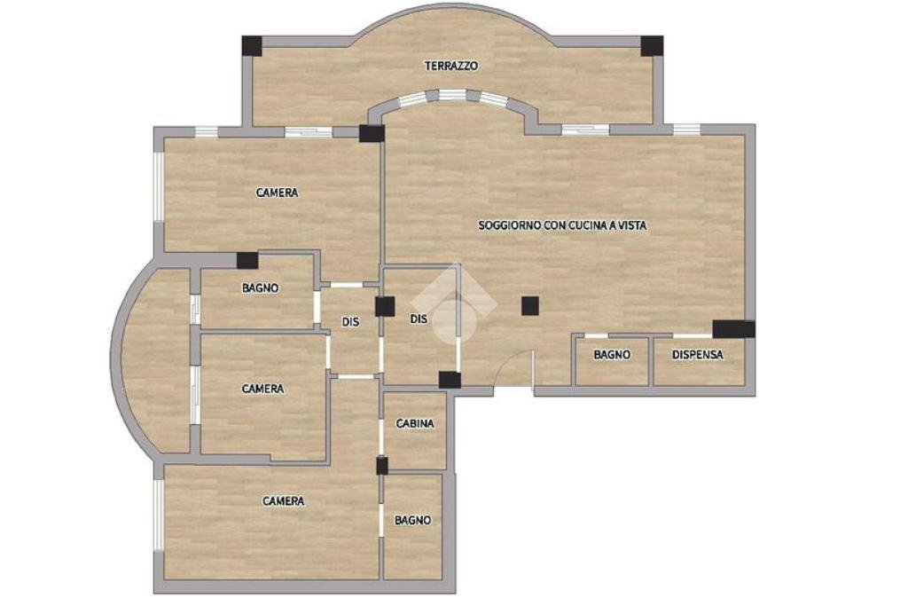 Four-room apartment Via Bruxelles, San Donato Milanese - floor plans 1