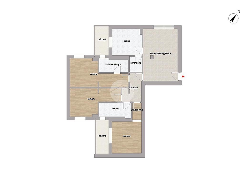 Four-room apartment Via Montanara, Settimo Milanese - floor plans 1