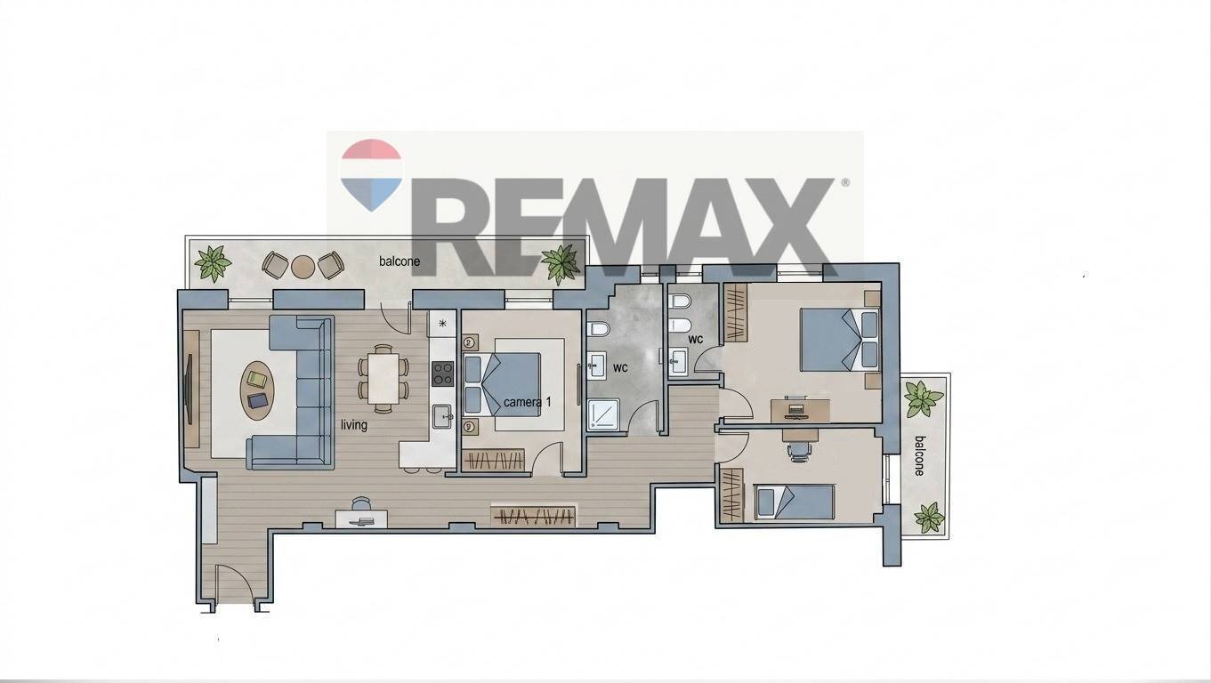 Pianta 2D - Apartment Via Santa Margherita
 
36/H, Salerno - floor plans 1