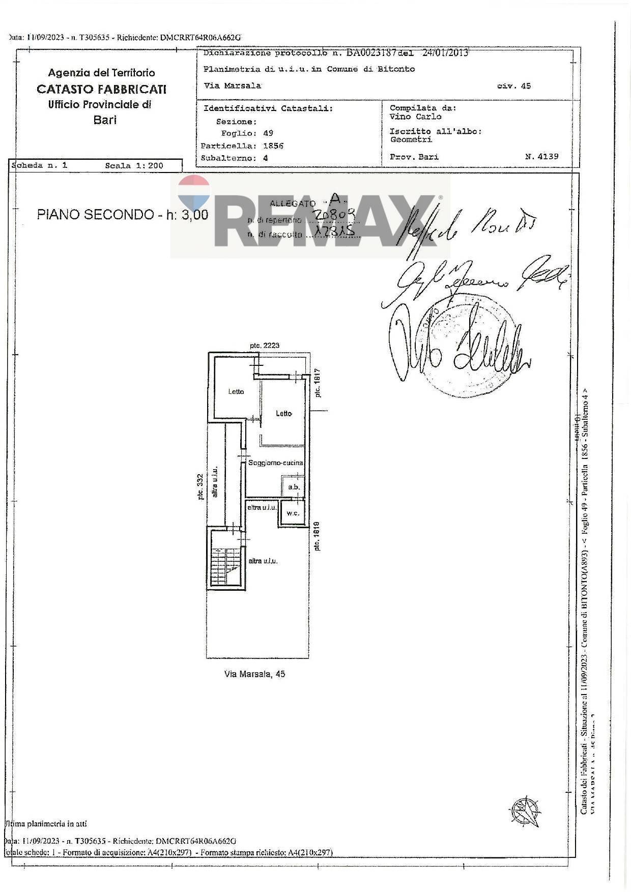 Pianta 2D - Two-room apartment via Marsala
 
45, Bitonto - floor plans 1