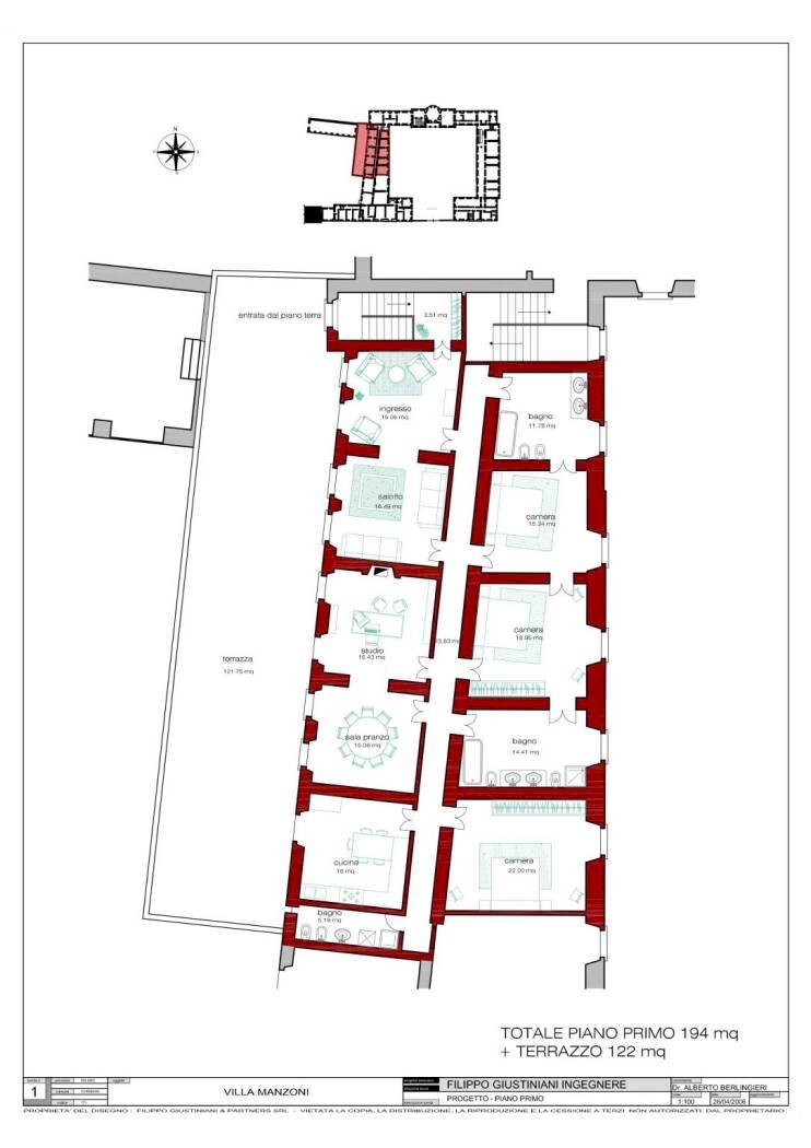Appartamento via Alessandro Manzoni, Cormano - planimetria 1