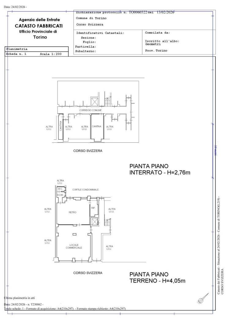 Negozio corso Svizzera, 149, Torino (zona San Donato) - planimetria 1