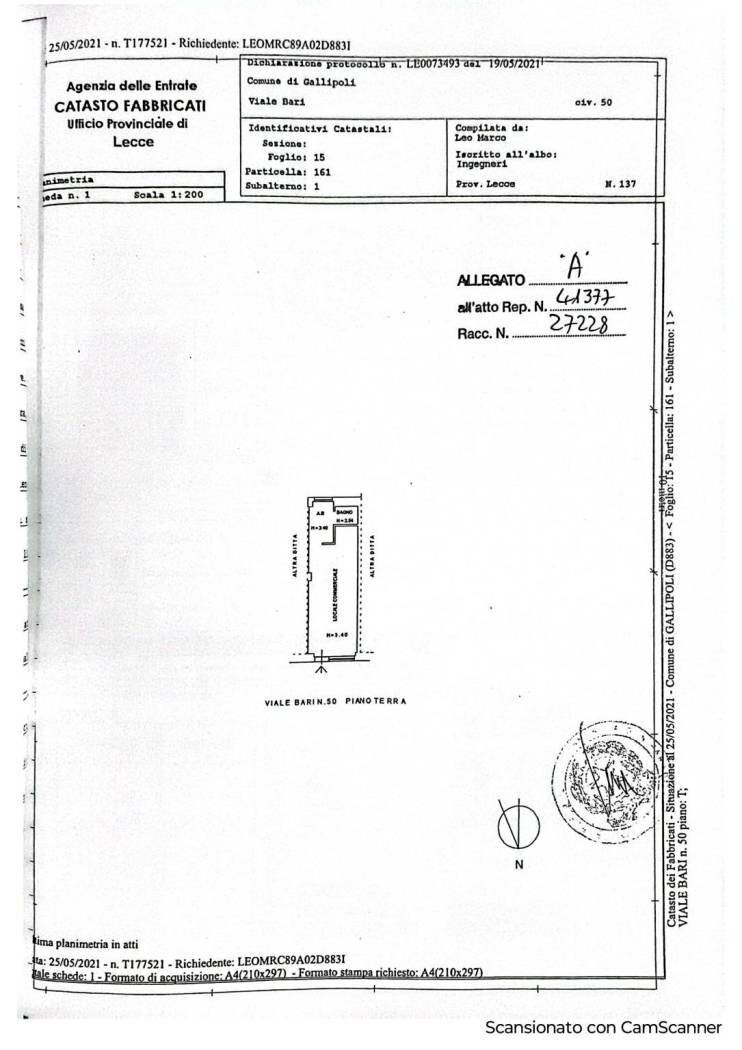 Shop viale Bari, Gallipoli - floor plans 1