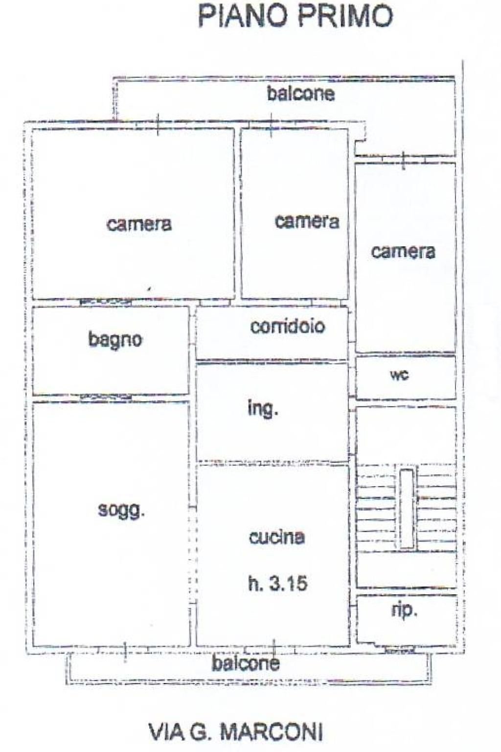 Appartamento via Guglielmo Marconi, Matino - planimetria 1