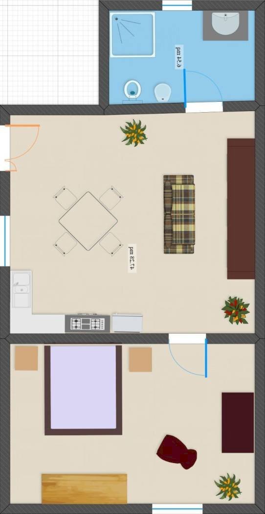 Two-room apartment via Bologna, Matino - floor plans 1