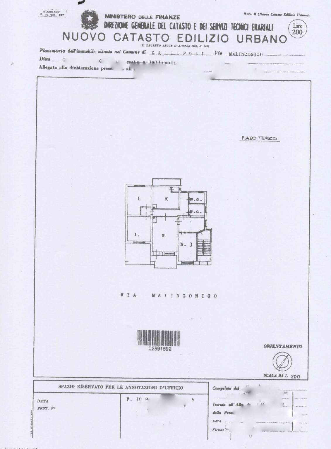 Apartment via Nicolò Malinconico, Gallipoli - floor plans 1