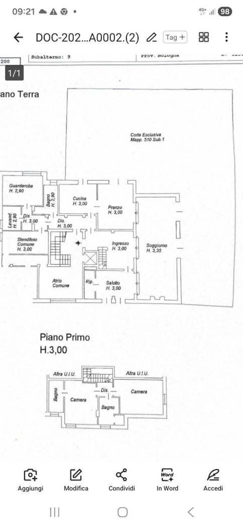 Apartment via Bellinzona, Bologna (neighborhood Colli) - floor plans 1