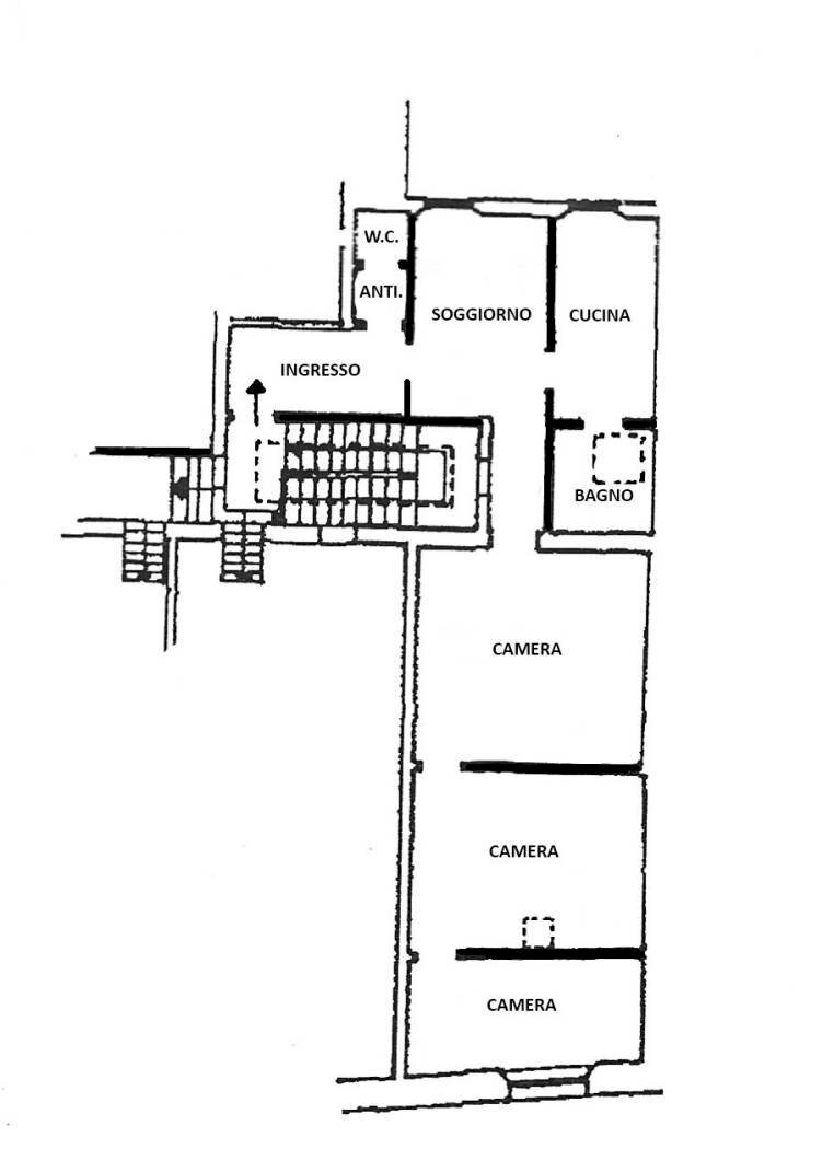 Quadrilocale via Castiglione, Bologna (zona Centro Storico) - planimetria 1