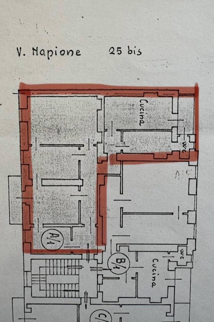 Appartamento via Santa Giulia, 68, Torino (zona Vanchiglia) - planimetria 1