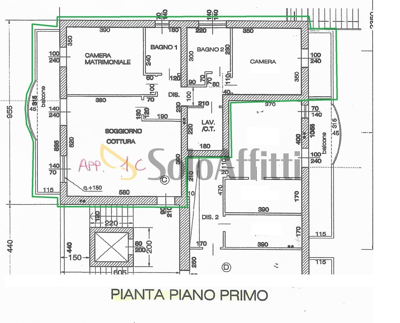 planimetria - Three-room apartment Magnago - floor plans 1