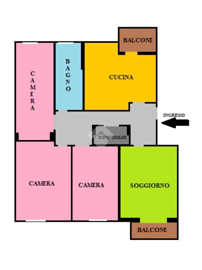 Apartment Corso giulio cesare, Torino (neighborhood Rebaudengo) - floor plans 1
