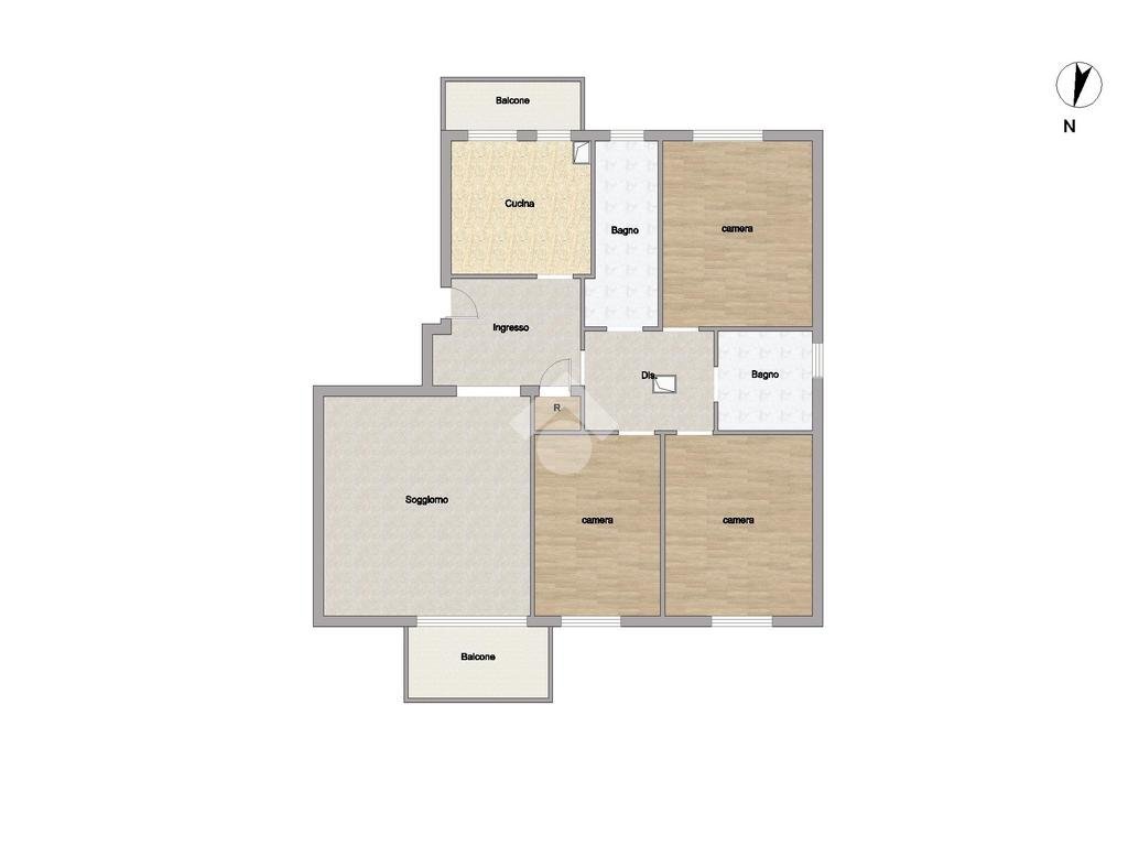 Four-room apartment Via Valsesia, Milano (neighborhood Baggio) - floor plans 1