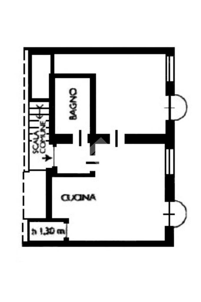 Two-room apartment Via Carlo Bertolazzi, Milano (neighborhood Lambrate) - floor plans 1
