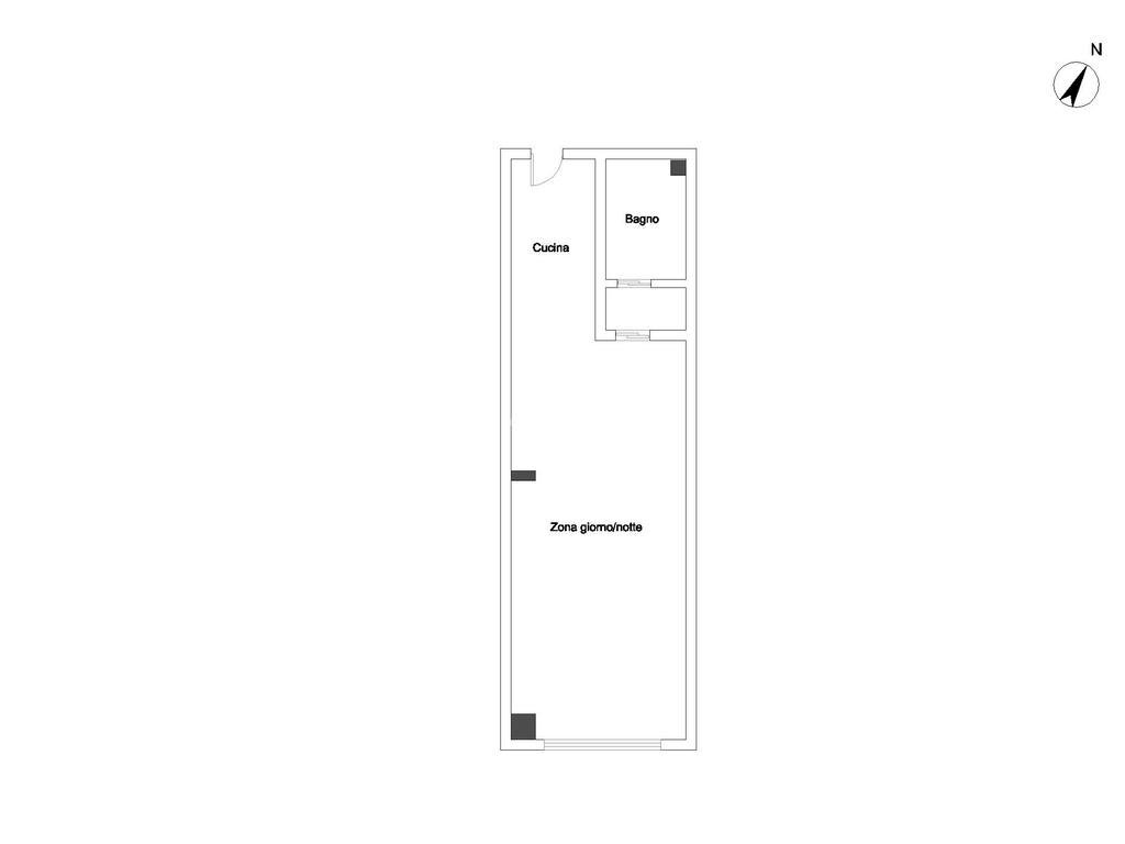 One-room apartment Via zurigo, Milano (neighborhood Inganni) - floor plans 1