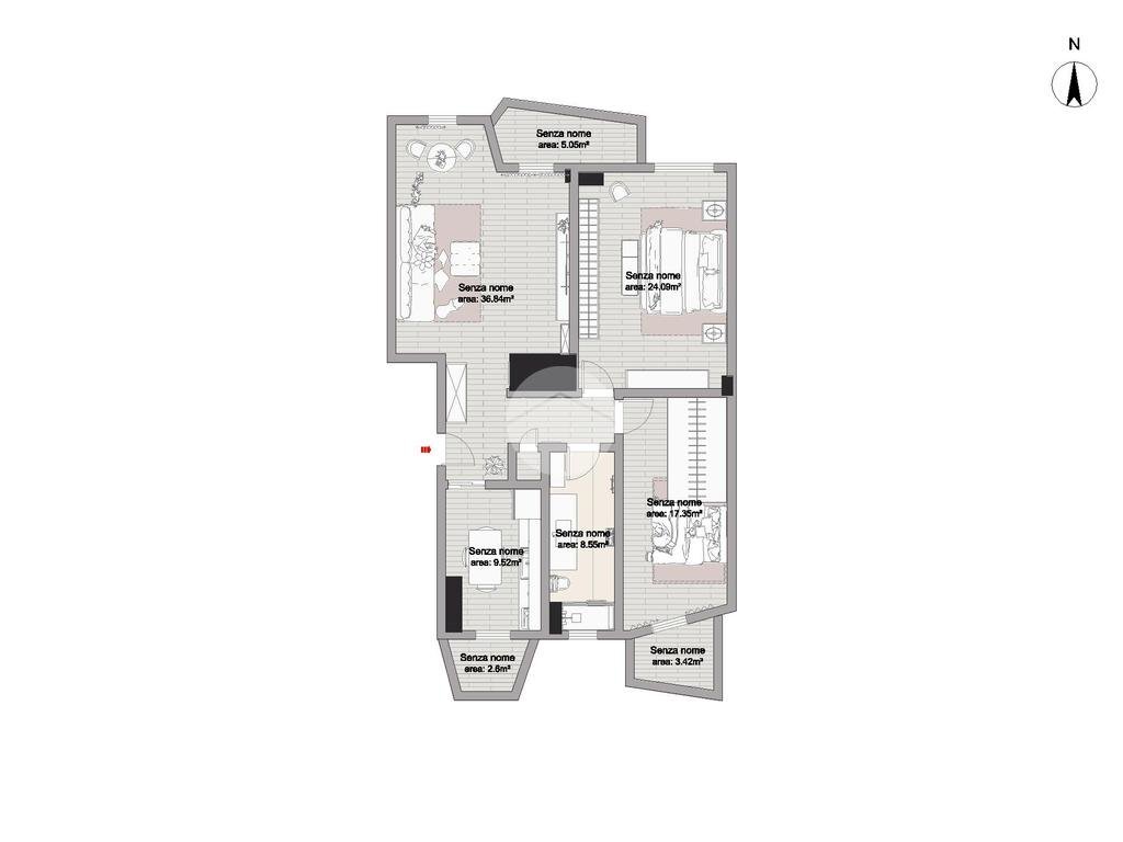 Three-room apartment Via Cascina Corba, Milano (neighborhood Inganni) - floor plans 1
