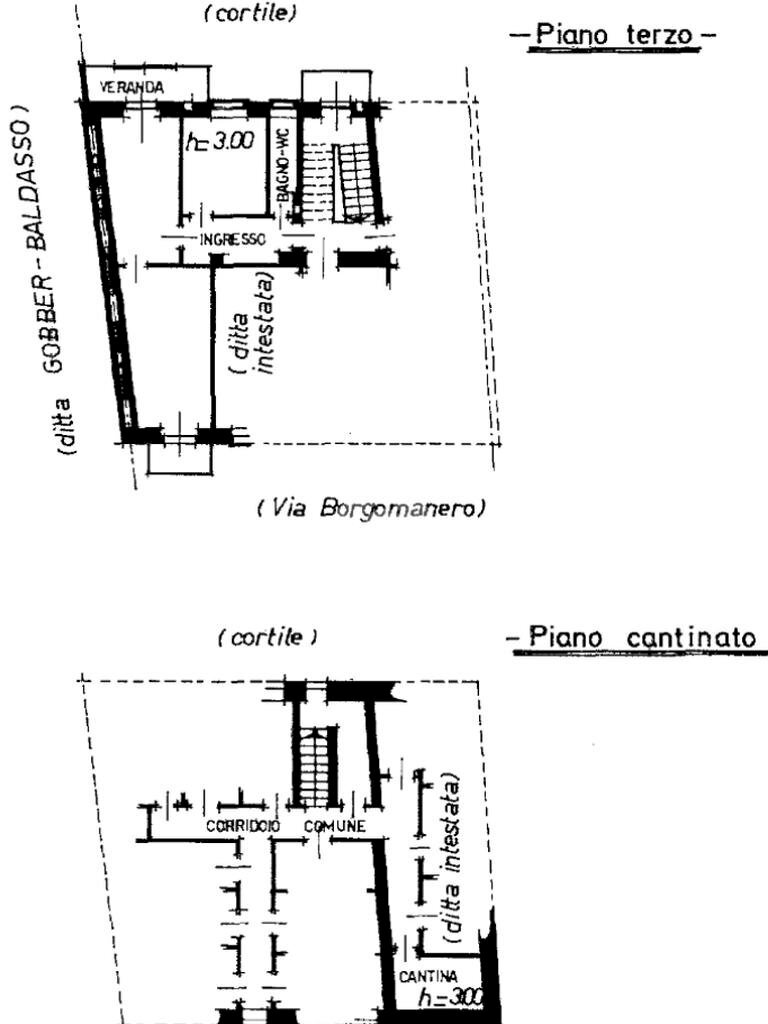 Three-room apartment Via Borgomanero, Torino (neighborhood Parella) - floor plans 1