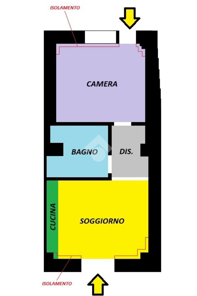 Two-room apartment Via Alfredo Tornaghi, Cassano d'Adda - floor plans 1