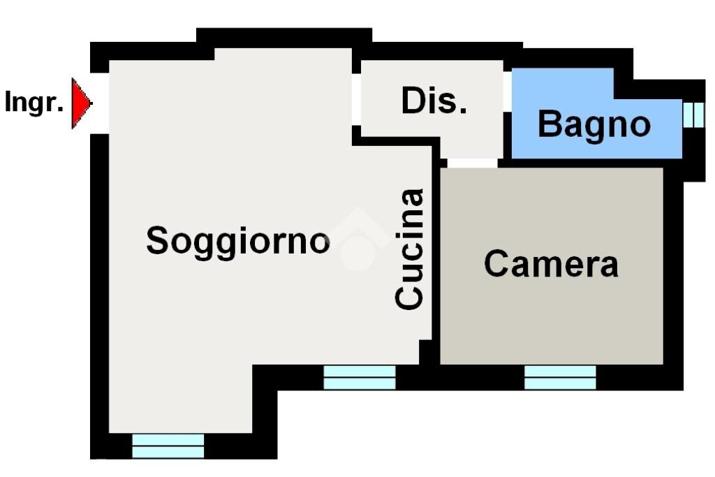 Two-room apartment Via Mirabello, Carugate - floor plans 1