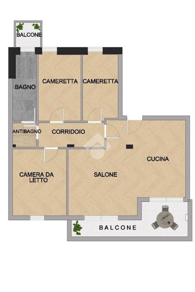 Four-room apartment Via Antonio Gramsci, Peschiera Borromeo - floor plans 1