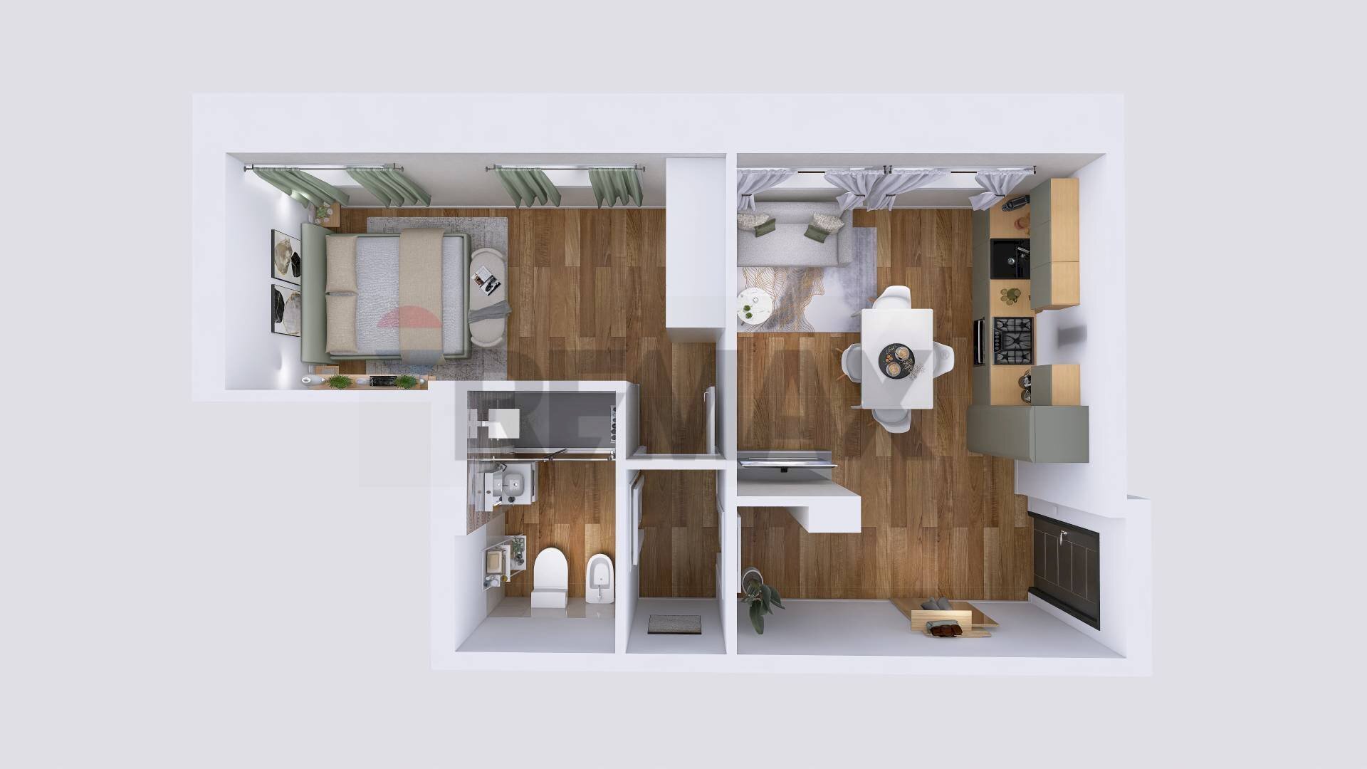 Pianta 3D - Bilocale Via Privata Paruta
 
28, Milano - planimetria 1