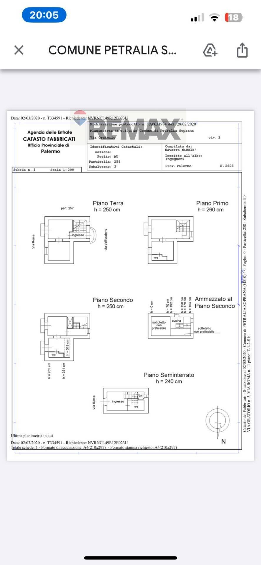 Pianta 2D - Casa indipendente Via Oratorio
 
3, Petralia Soprana - planimetria 1