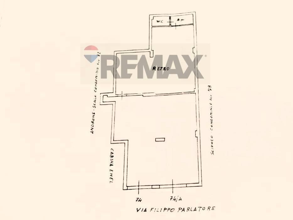 Pianta 2D - Shop Via Filippo Parlatore
 
74-74/a, Palermo - floor plans 1