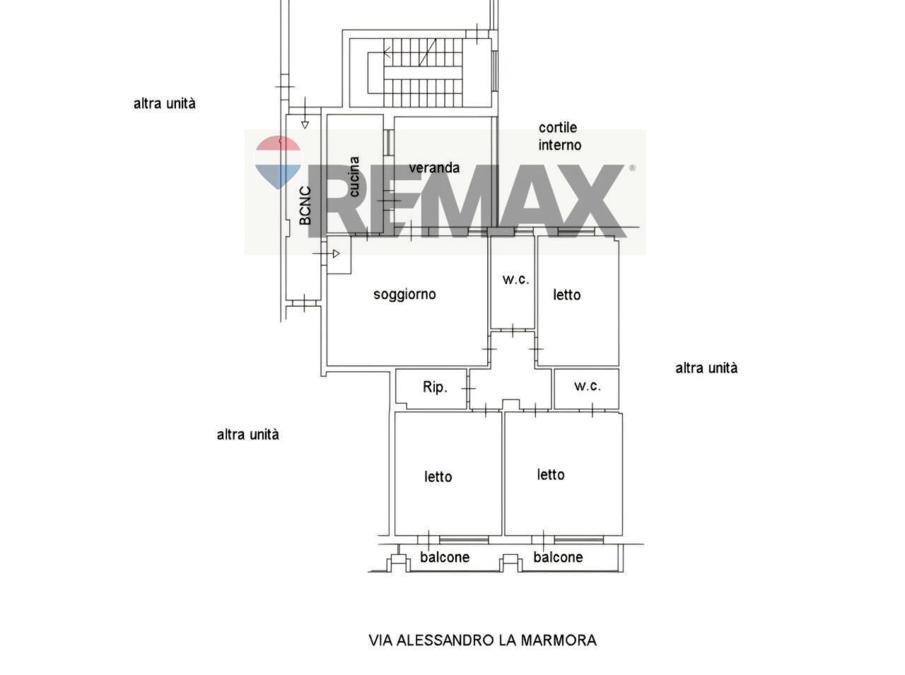 Pianta 2D - Appartamento Via Marchese di Roccaforte
 
39, Palermo - planimetria 1