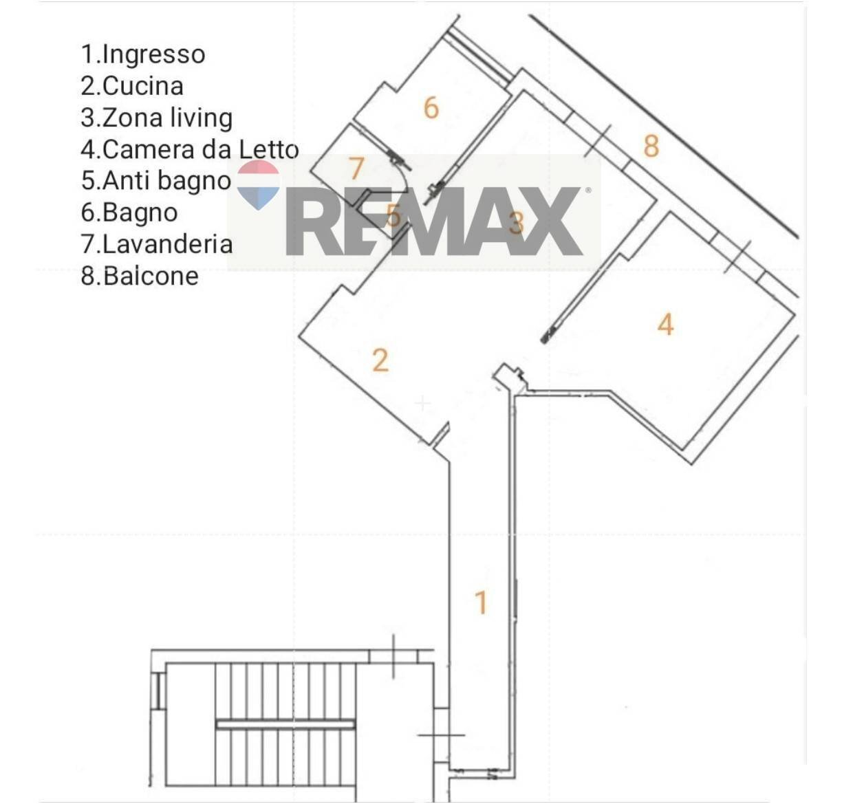 Pianta 2D - Three-room apartment Via Mario Rutelli
 
26, Palermo - floor plans 1