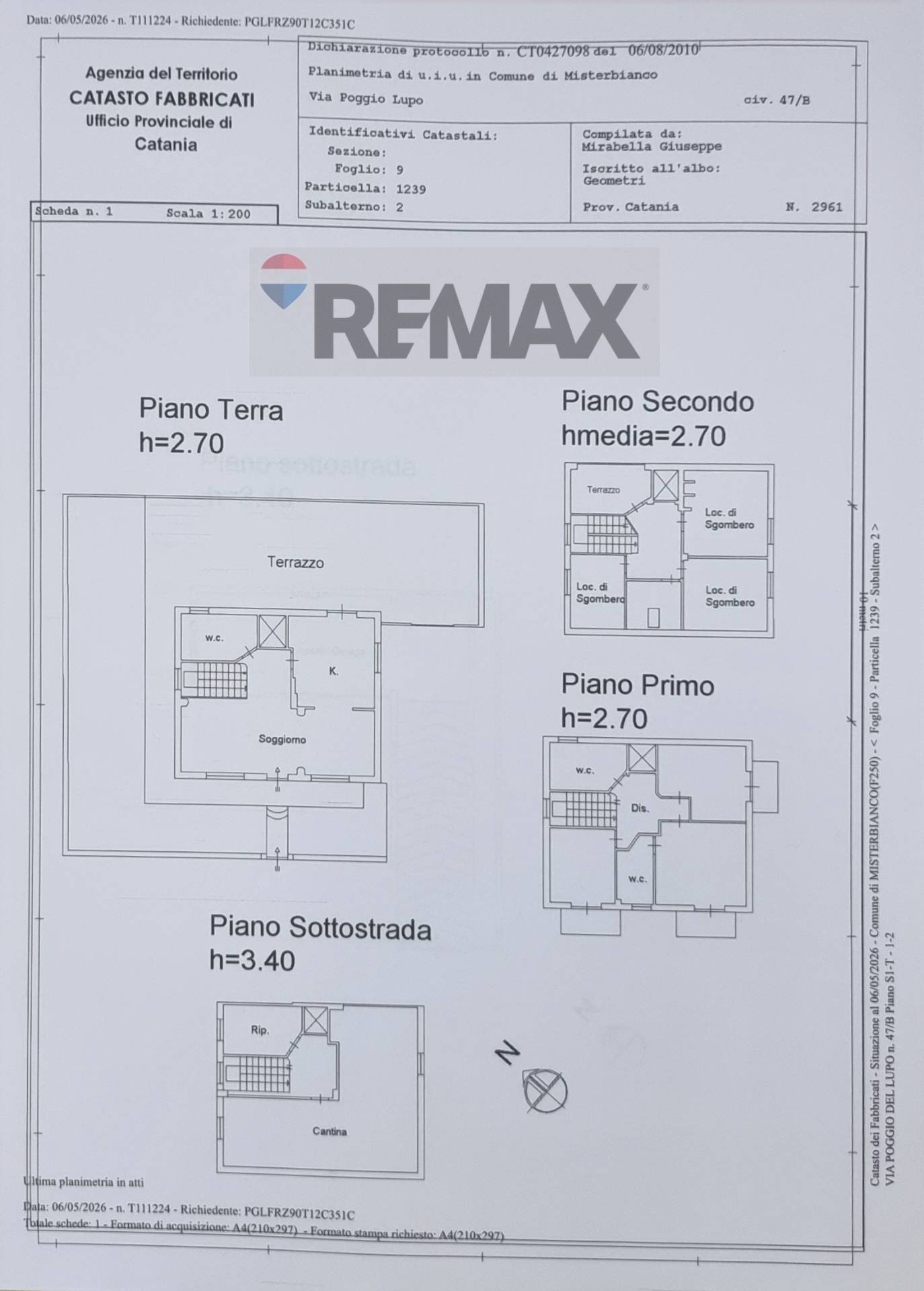 Pianta 2D - Casa indipendente Via Poggio del Lupo
 
47/B, Misterbianco - planimetria 1