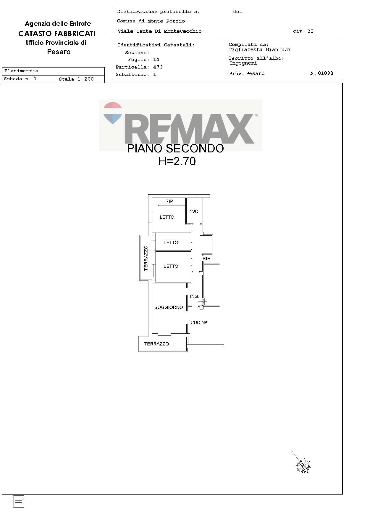Pianta 2D - Appartamento viale cante di montevecchio
 
38, Monte Porzio - planimetria 1