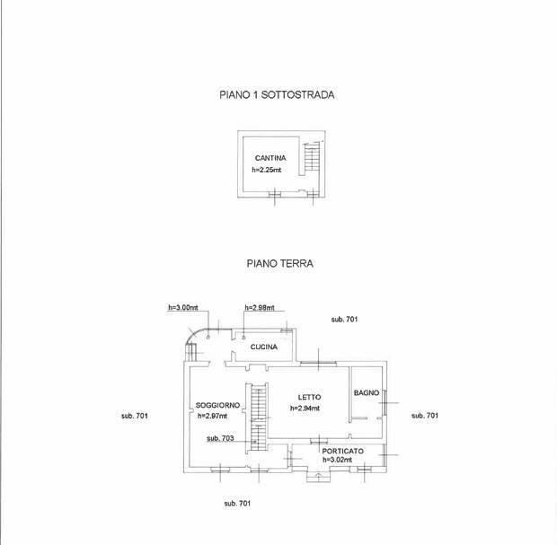 Foto 14 - Three-room apartment Via Don Pedrinelli
 
128, Carvico - floor plans 1