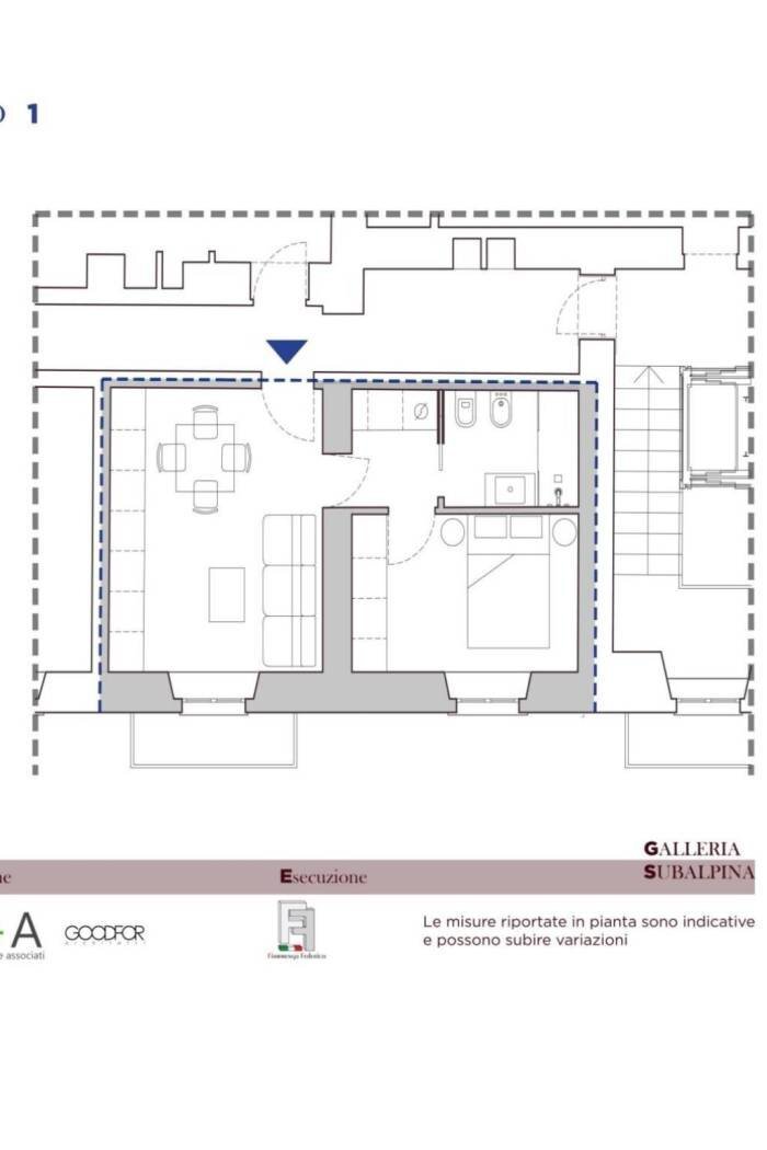 Bilocale via Carlo Alberto, 4, Torino (zona Centro) - planimetria 1