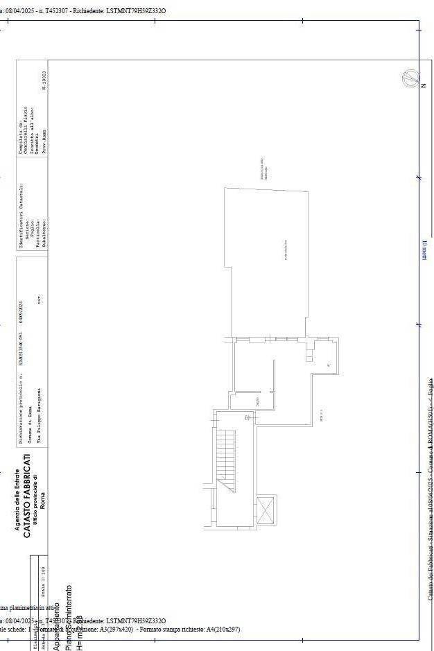 Bilocale via Filippo Barigioni, Roma (zona Villaggio Azzurro) - planimetria 1