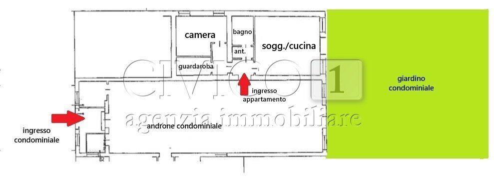 Planimetria - Appartamento Fondamenta de la Sensa, Venezia (zona Cannaregio) - planimetria 1