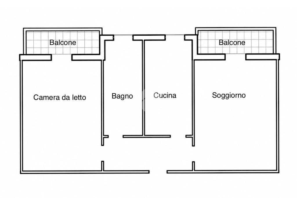Two-room apartment via Tommaso Grossi, Cernusco sul Naviglio - floor plans 1