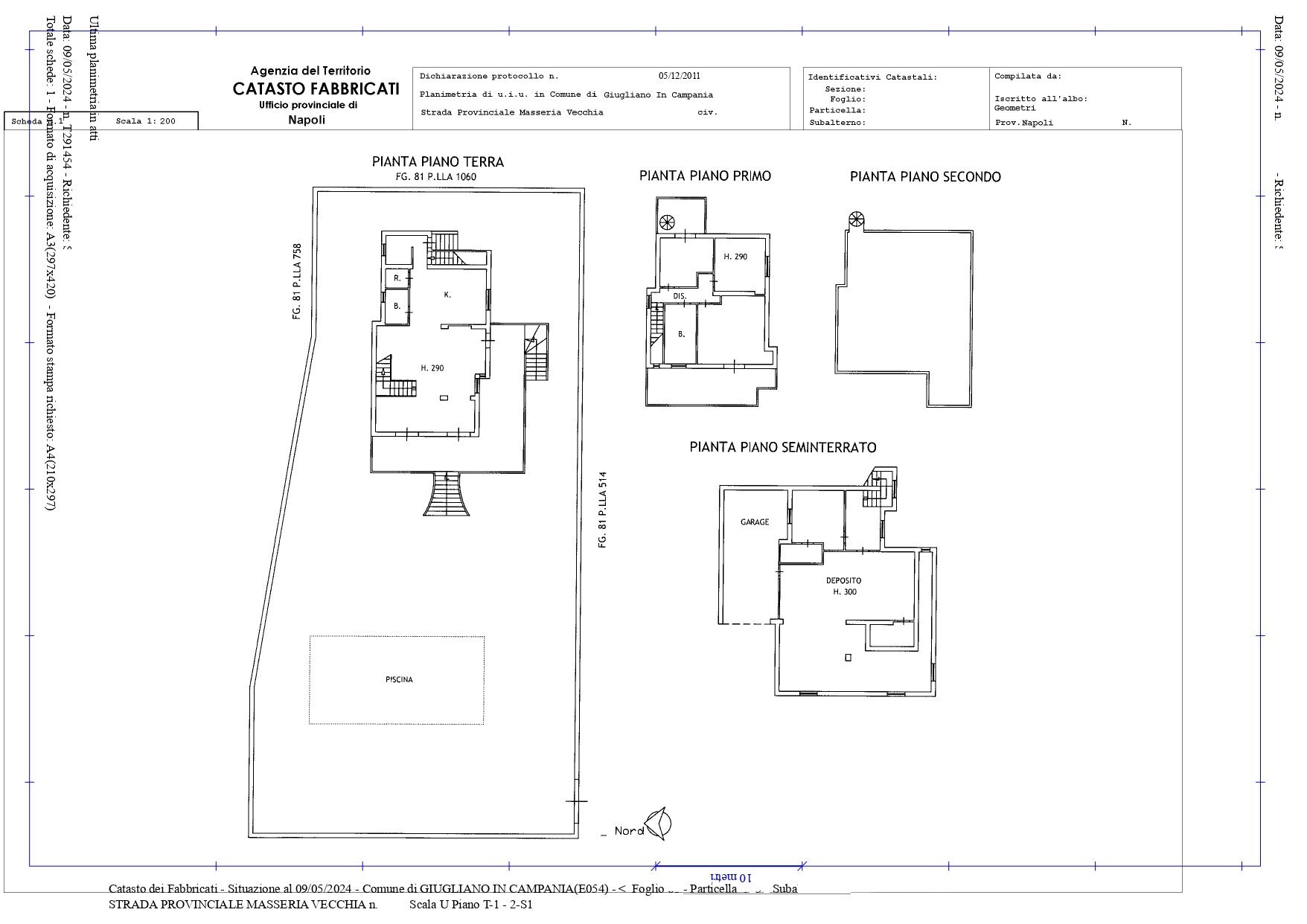 Villa via Masseria Vecchia, 108, Giugliano in Campania - floor plans 1