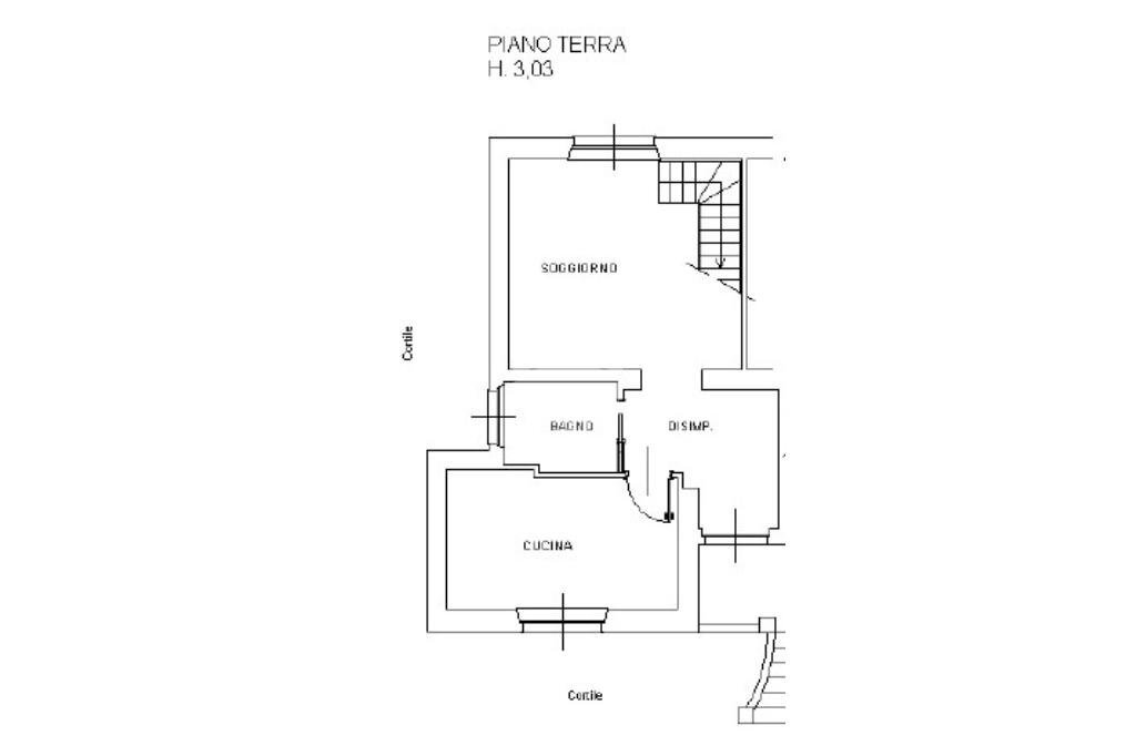 Portion of a house Via Carducci, Pinerolo - floor plans 1