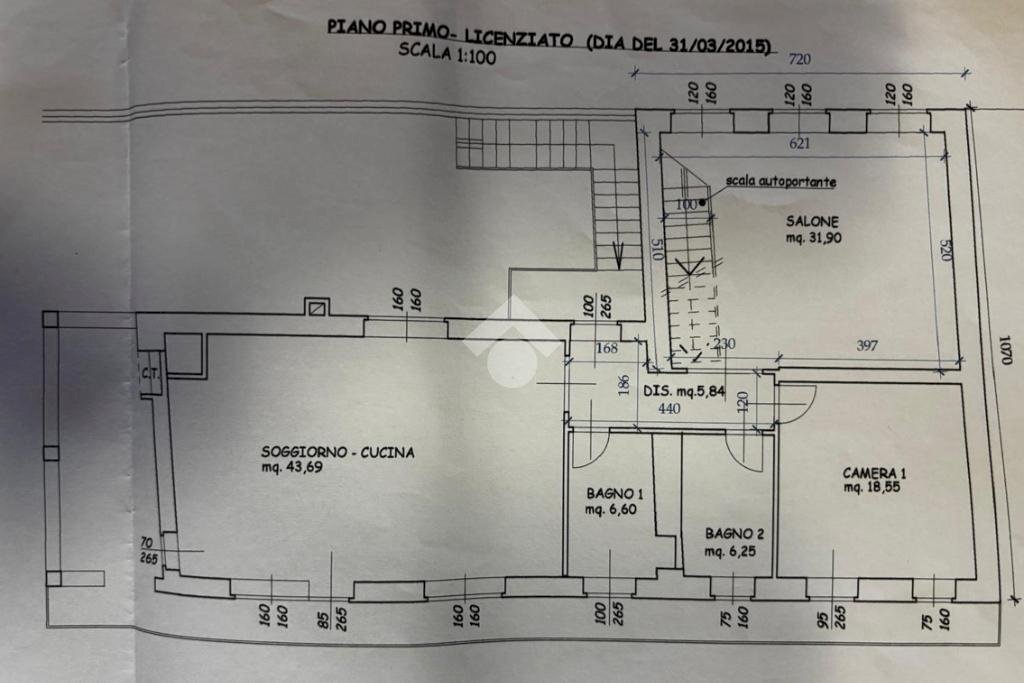 Portion of a house Via Grangia, Mathi - floor plans 1