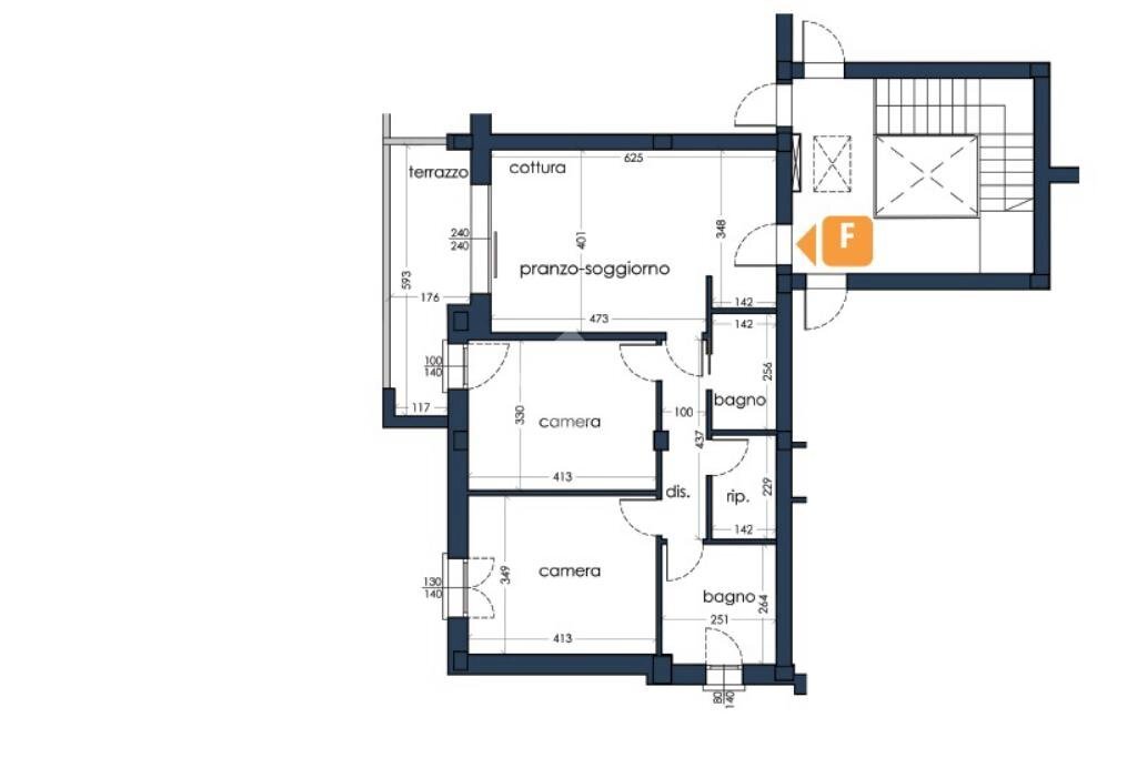 Three-room apartment Via Commenda, Castelfranco Emilia - floor plans 1