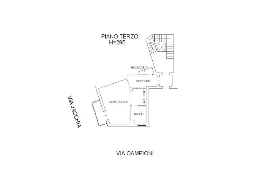One-room apartment Via Jacchia, Parma (neighborhood Montanara) - floor plans 1