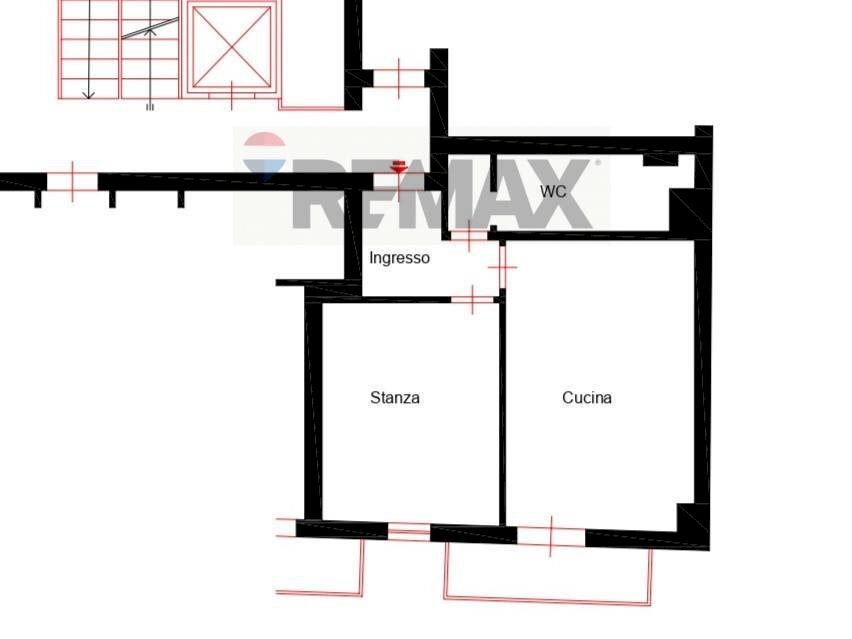 Pianta 2D - Two-room apartment Via Archimede
 
44, Palermo - floor plans 1
