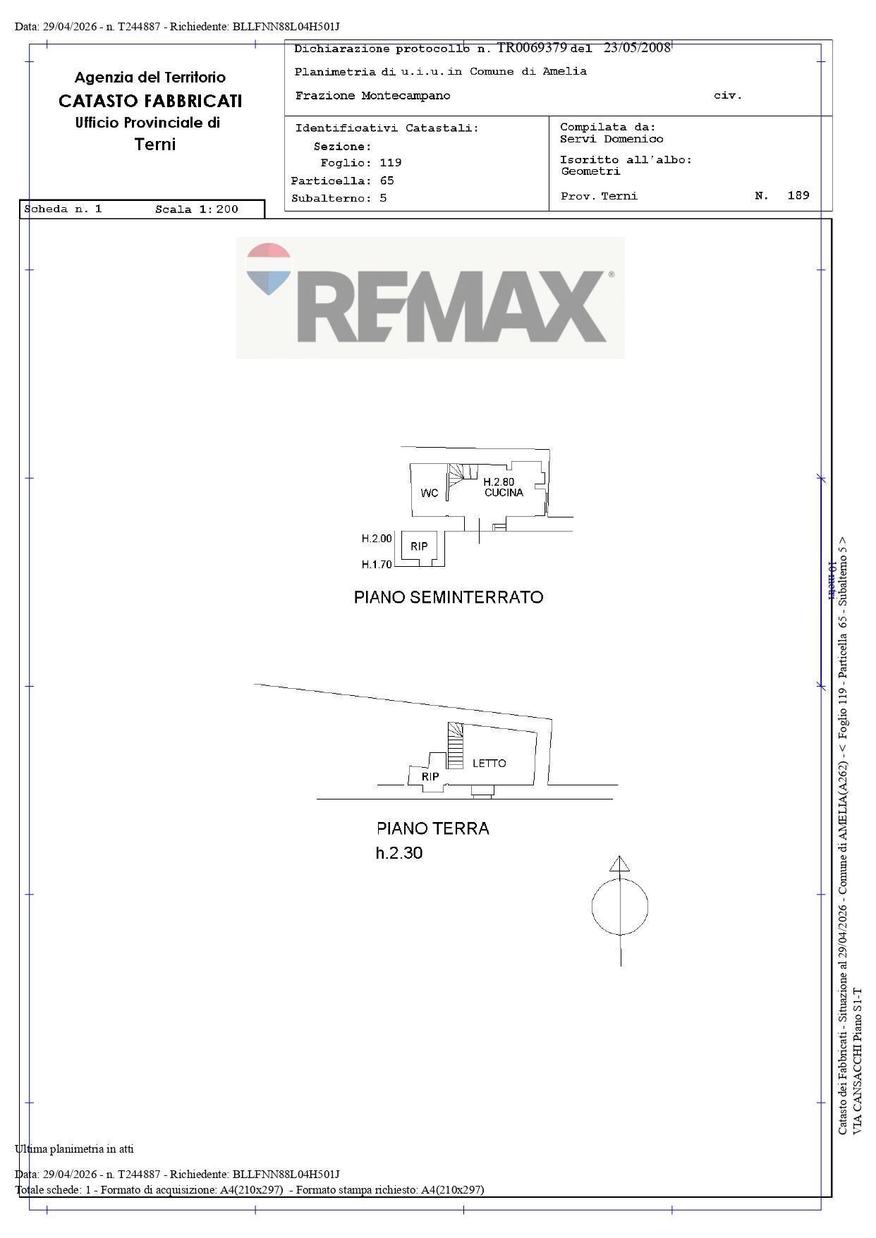 Pianta 2D - Two-room apartment VIA CANSACCHI
 
28, Amelia - floor plans 1