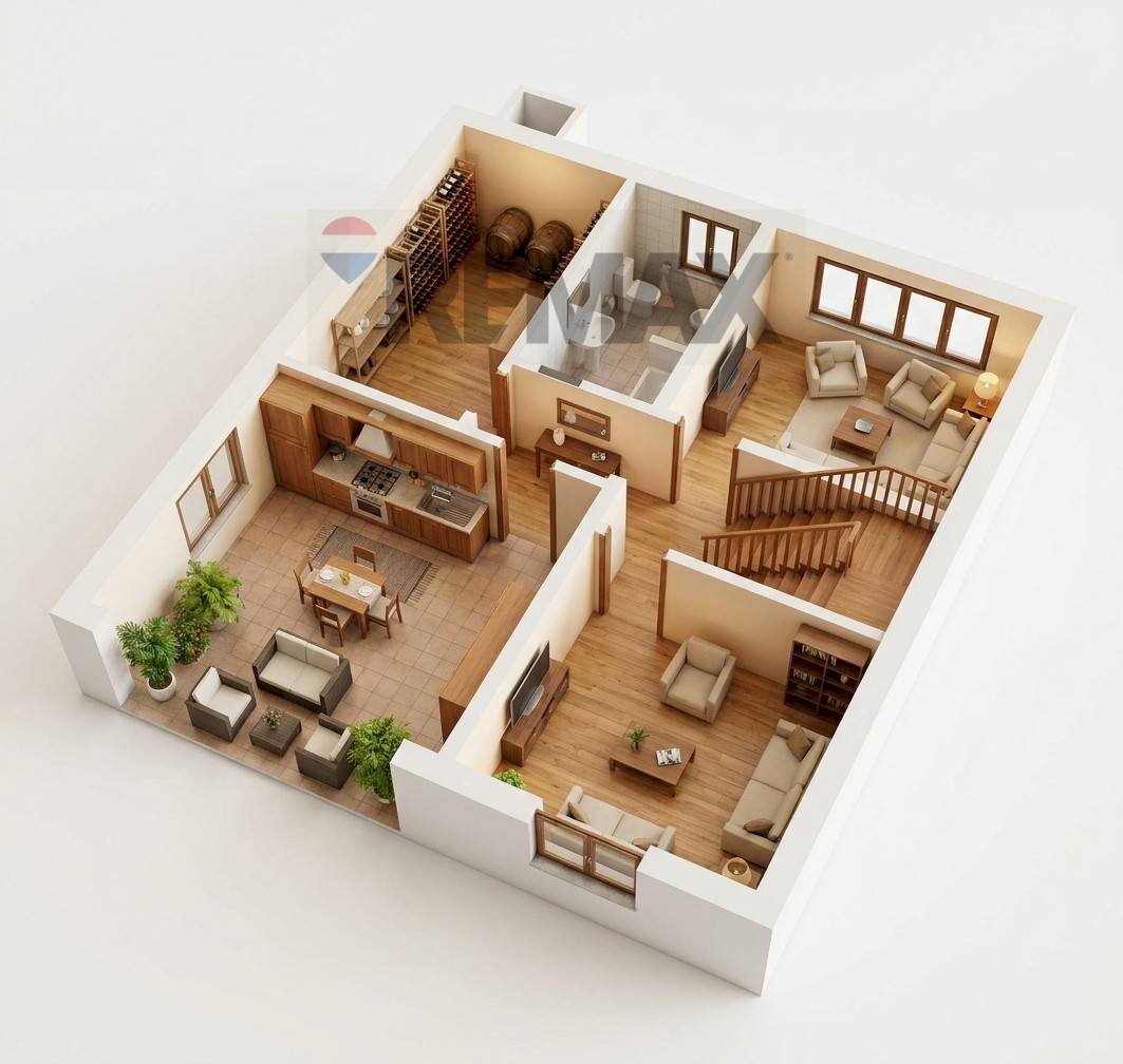 Pianta 3D - Independent house Strada Della Cisa
 
82, Brescello - floor plans 1