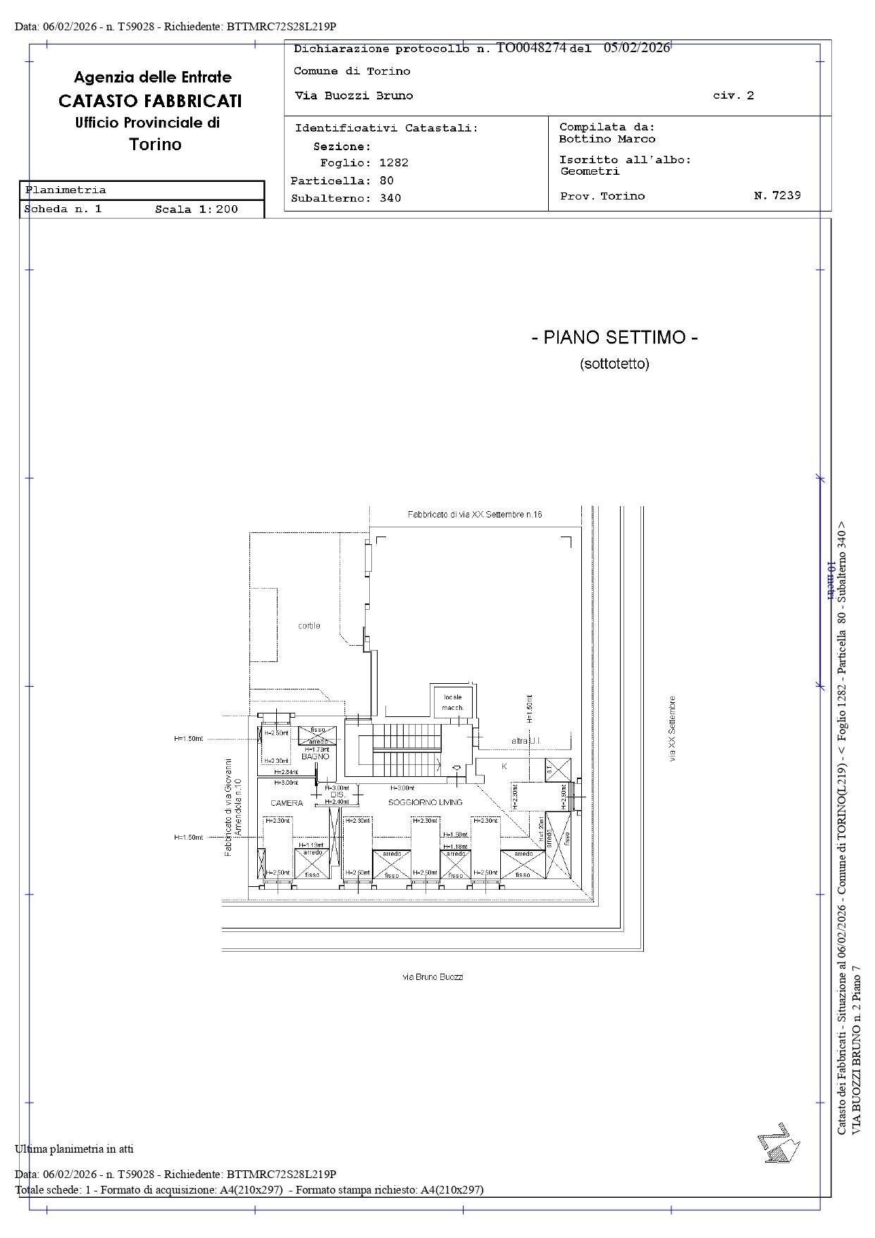 Foto 23 - Attic VIA BRUNO BUOZZI
 
2, Torino - floor plans 1