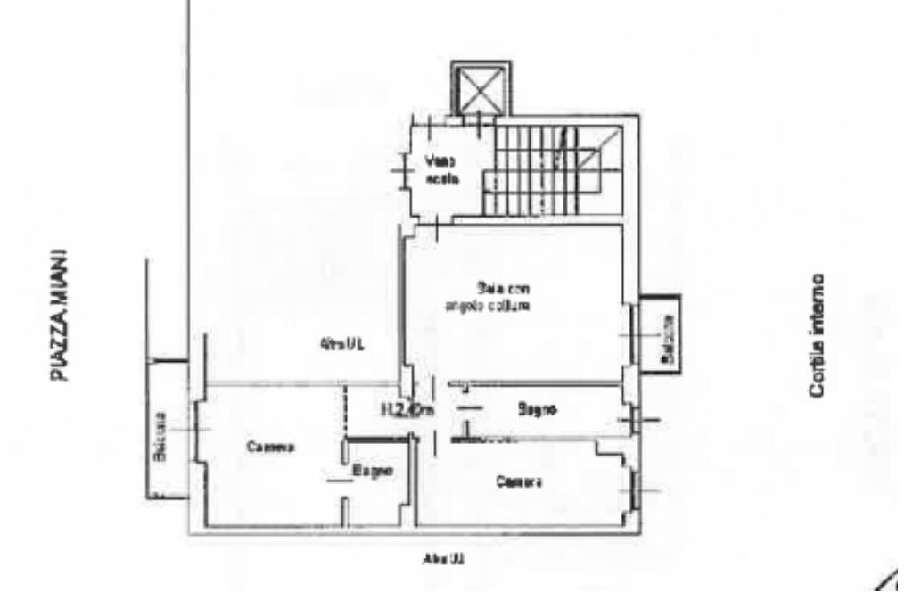 Trilocale Piazza Guglielmo Miani, Milano (zona Barona) - planimetria 1