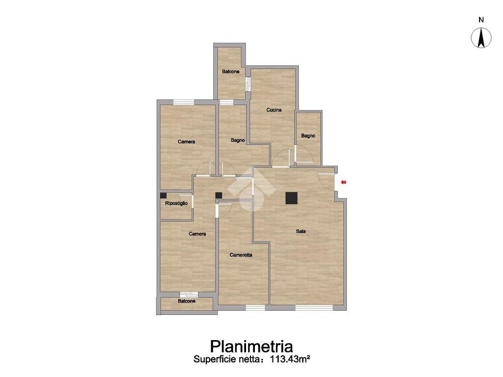 Four-room apartment VIa Padova, Milano (neighborhood Cimiano) - floor plans 1