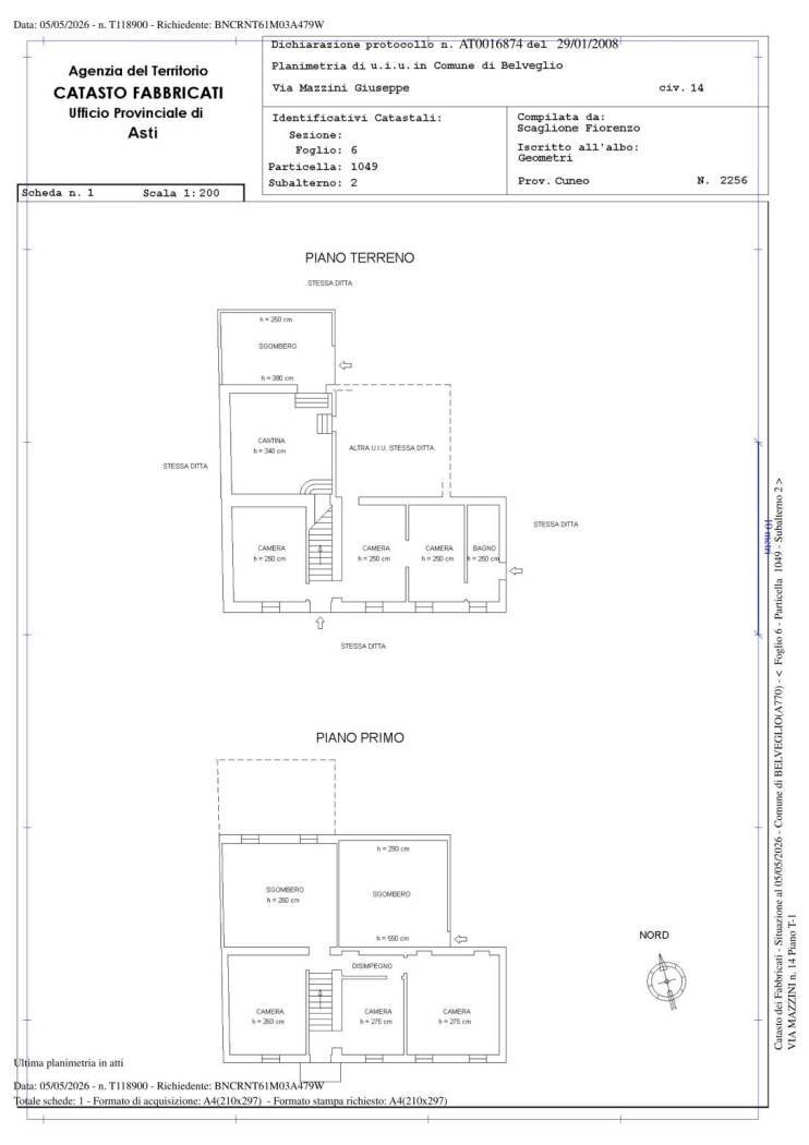 Rustic via Giuseppe Mazzini, Belveglio - floor plans 1
