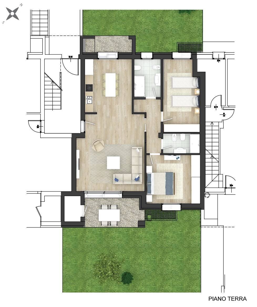 Foto 24 - Four-room apartment via dei colli
 
22, Susegana - floor plans 1