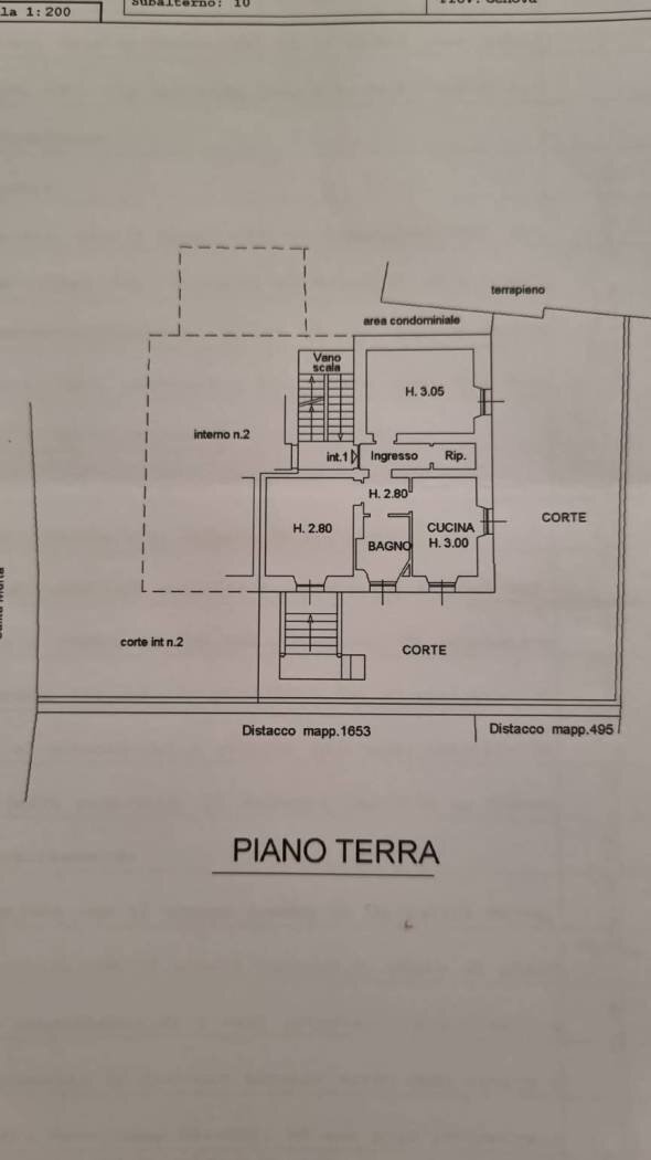 Bilocale salita Murta, Genova (zona Bolzaneto) - planimetria 1