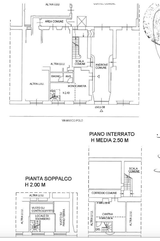 Two-room apartment Via Marco Polo, Torino (neighborhood Crocetta) - floor plans 1
